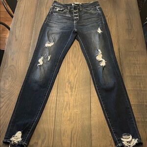 KanCan Dark Blue Distressed Skinny Jeans